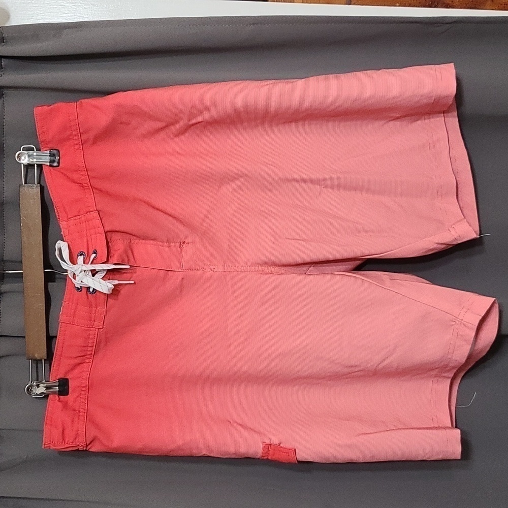 Ocean Coast Mens Board Shorts Swim Reddish Orange Ombre Ties Pocket Size XL EUC